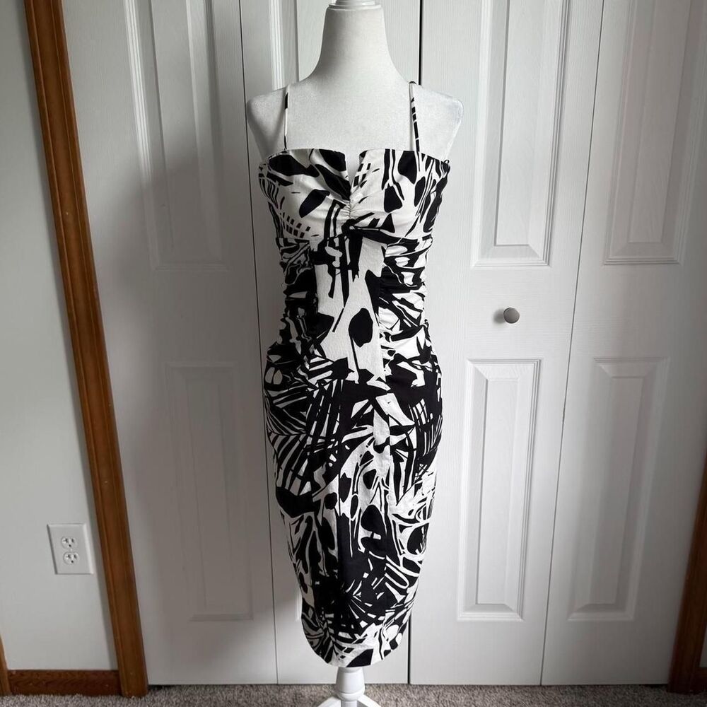 Vintage 90s Y2K Cache black & white dress size 4 made in USA
